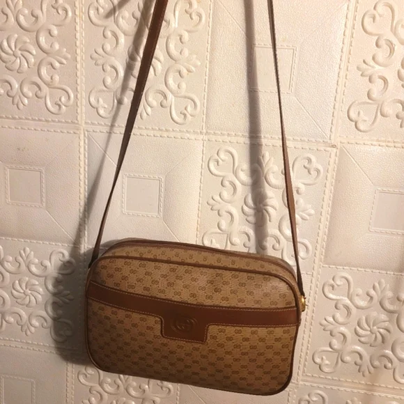 Gucci Micro Gg Interlocking Supreme Canvas Camel Leather CrossBody Bag AUTHENTIC - Picture 11 of 16